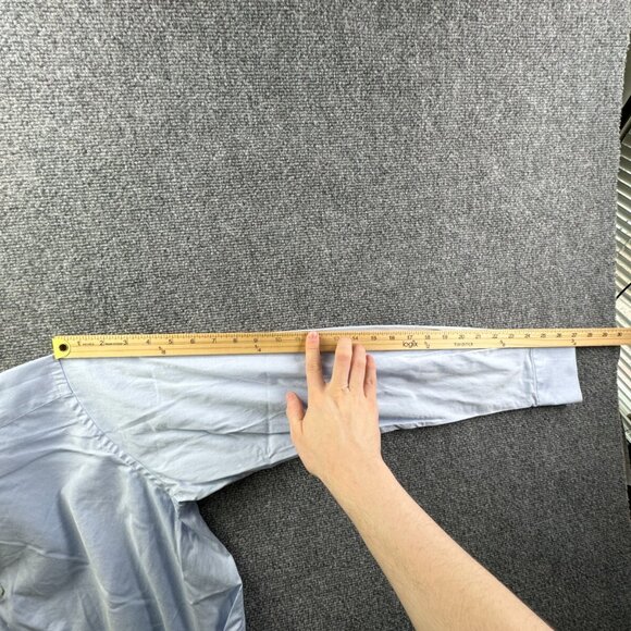 Eton Long Sleeve Button Up Shirt Men Cotton Designer Blue 16 Slim Woven Romania - Picture 16 of 16